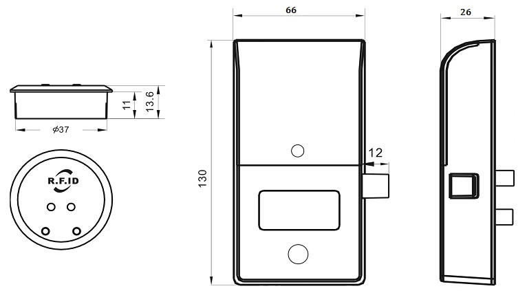 Small electronic cabinet lock 