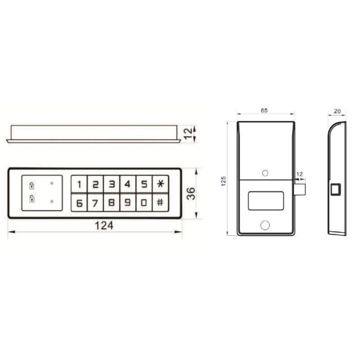 Electronic cabinet lock kit