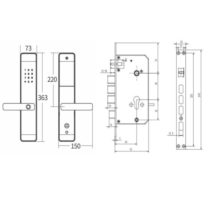 door lock with fingerprint lock