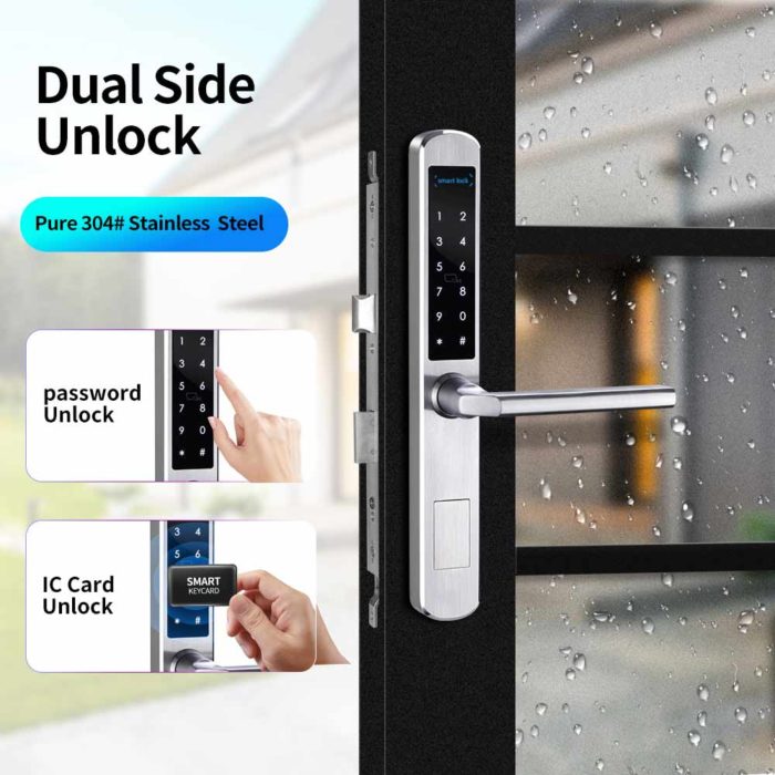 Mobile App Fingerprint Sliding Door Lock Aluminum hook lock - Image 5