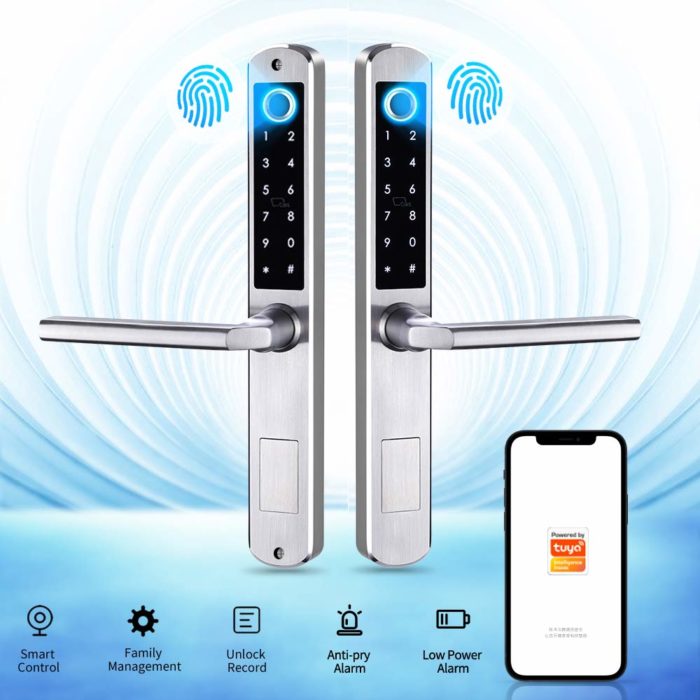 Tuya APP Wifi Electronic Handle Security door lock for Sliding door - Image 3