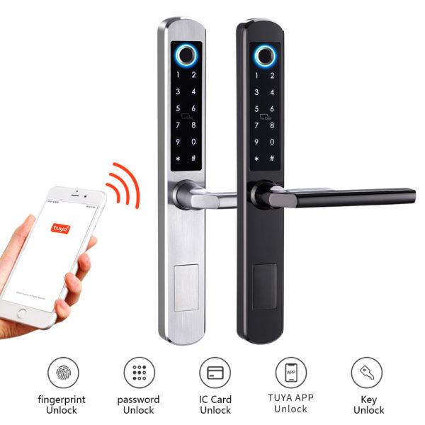 Tuya APP Wifi Electronic Handle Security door lock for Sliding door