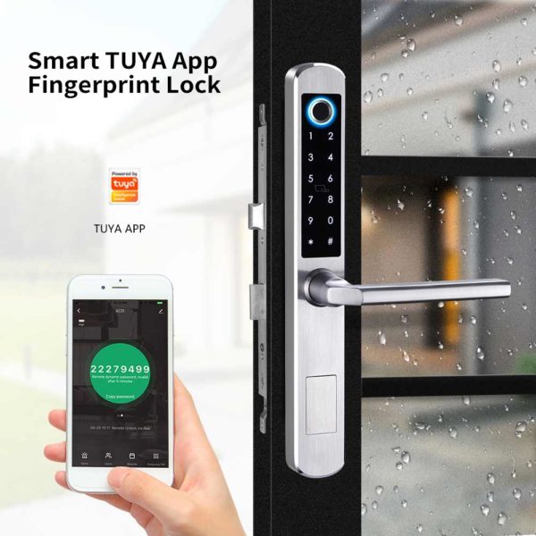 Tuya APP Wifi Electronic Handle Security door lock for Sliding door