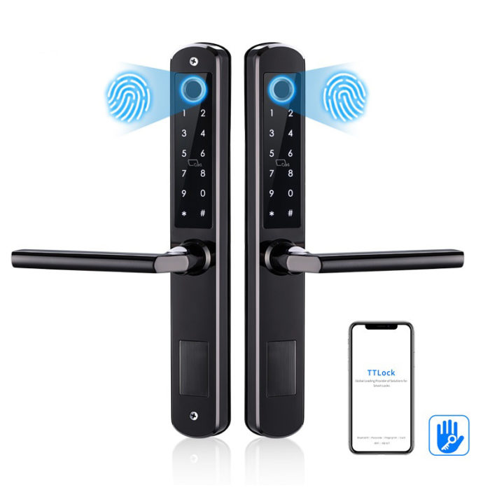 Mobile App Fingerprint Sliding Door Lock Aluminum hook lock - Image 4