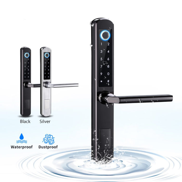 Mobile App Fingerprint Sliding Door Lock Aluminum hook lock - Image 3