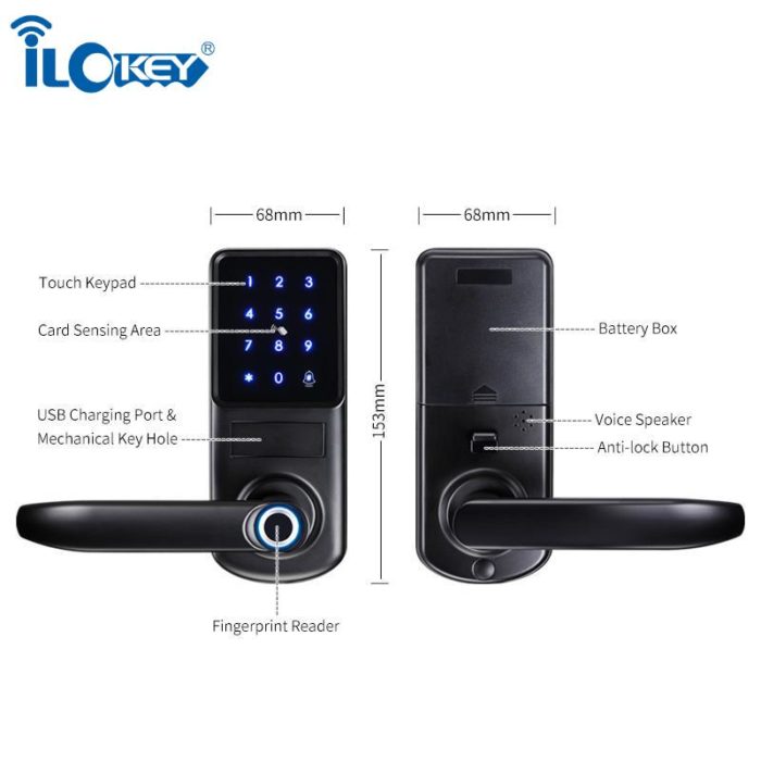 WiFi fingerprint Digital Door Locks works with Mobile App Unlocking - Image 6