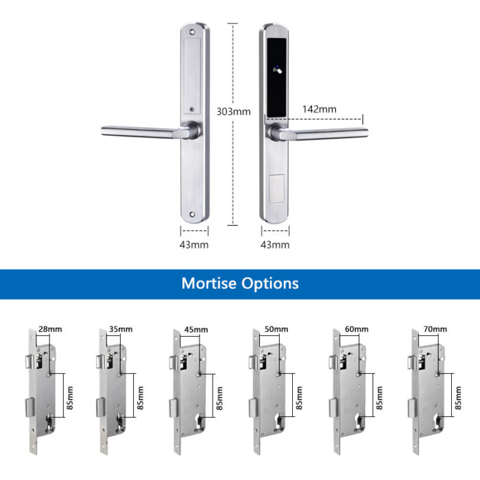 Online RFID Hotel Lock For Euro Slim Aluminum Sliding Door With TThotel App