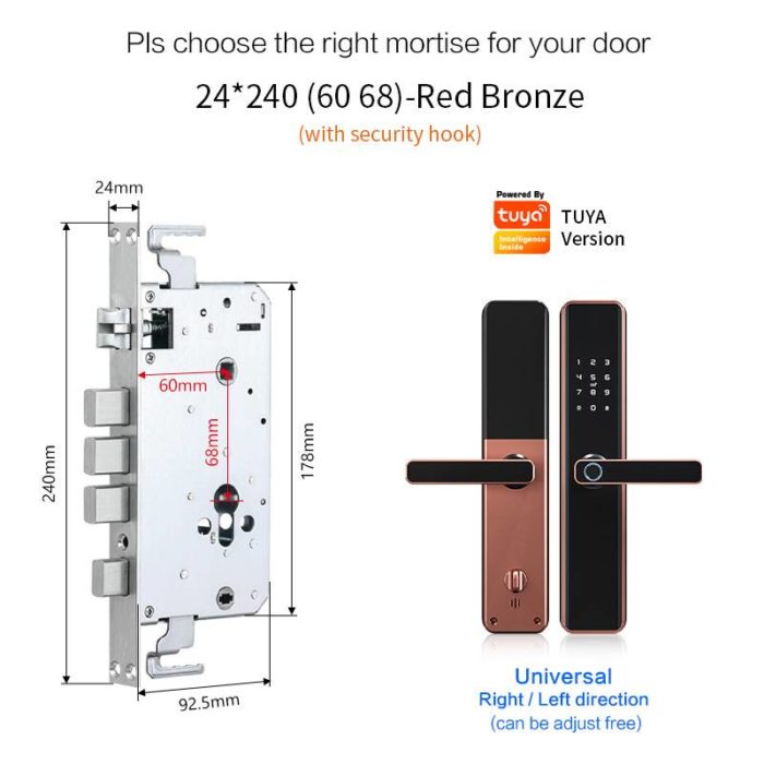 Tuya Smart Fingerprint Door Lock For Front Door