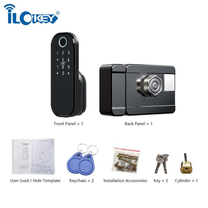 Tuya App Waterproof Smart Rim Lock For Outside Door - Image 4