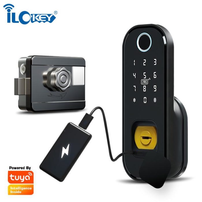 Tuya App Waterproof Smart Rim Lock For Outside Door - Image 3