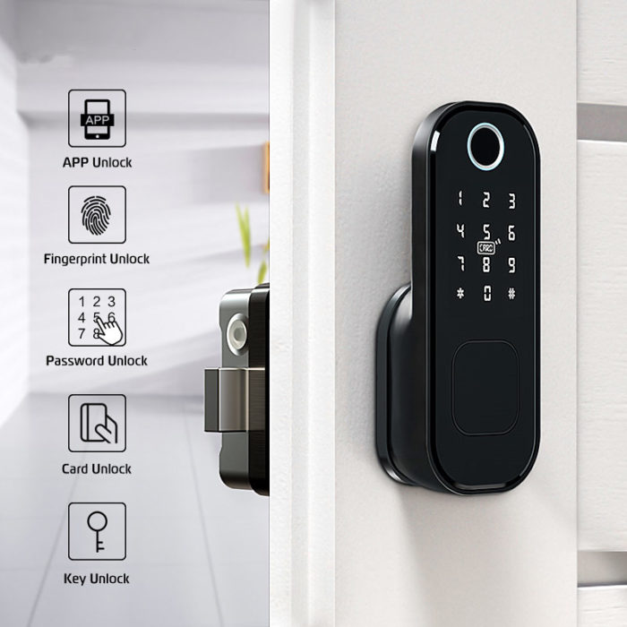 Smart Rim Lock For Steel Door With Google Home and Alex - Image 3