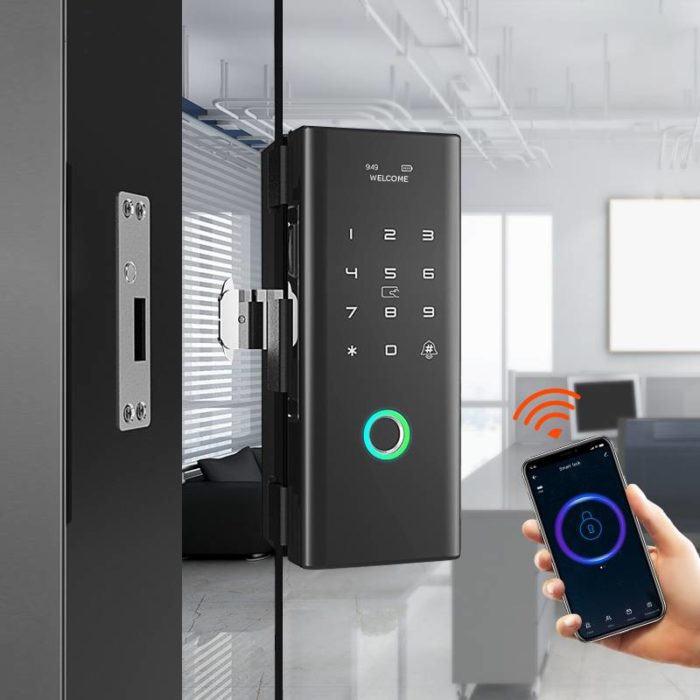 Tuya Smart Glass Door Lock For Office - Image 3