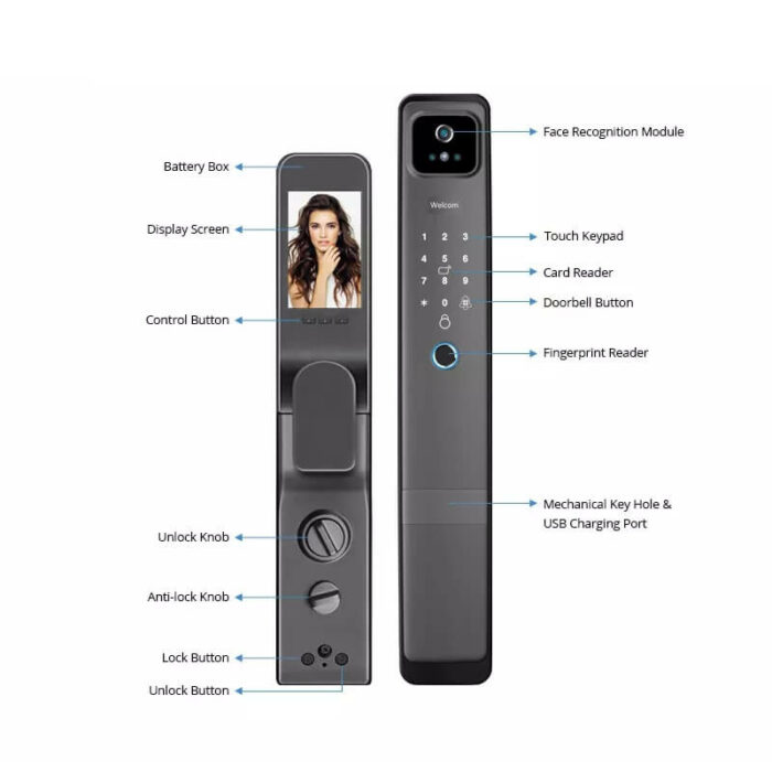 Tuya Wifi Face Recognition Door Lock With Camera - Image 6