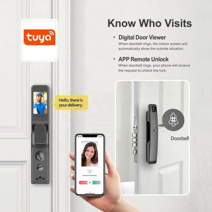 Tuya Wifi Face Recognition Door Lock With Camera - Image 4