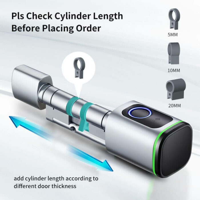 iLockey European Profile Lock Cylinder Tuya Smart Door Lock Fingerprint Electronic Lock Cylinder - Image 5