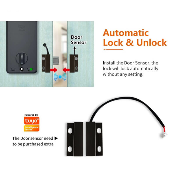 Tuya smart deadbolt with magnetic sensor automatically locked - Image 3