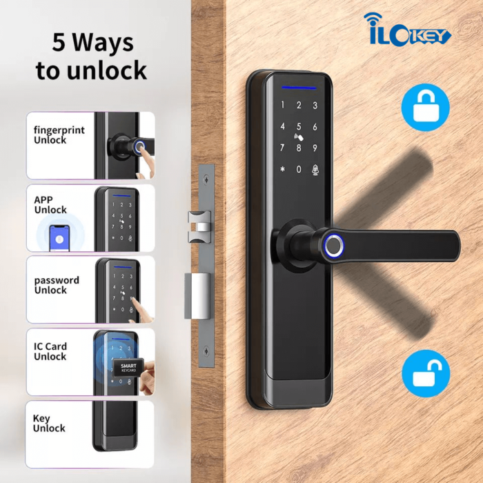 iLockey Tuya APP Wifi Lock Digital Fingerprint Smart Door Lock - Image 2
