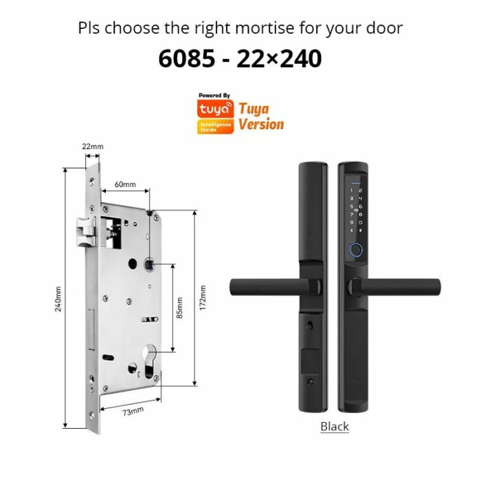 iLockey Waterproof Tuya Smart Digital Aluminum Lock Electronic Fingerprint Smart Lock - Image 8
