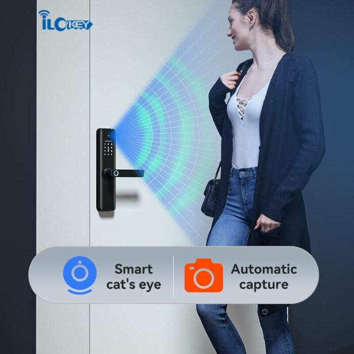 iLockey Tuya Smart Life App Password Mortise Lock Smart Door Lock with Camera - Image 8