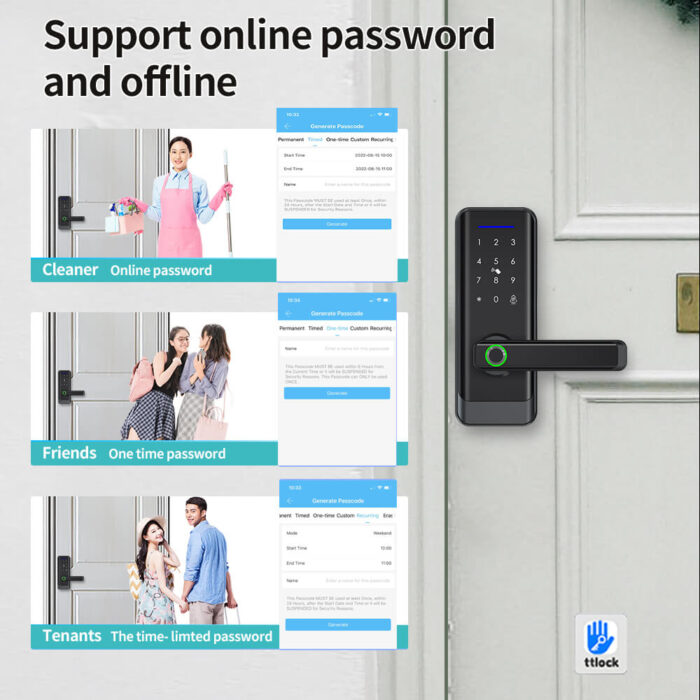 Smart Home TTlock Fingerprint Passcode Card Key Digital Smart Deadbolt Door Lock - Image 5