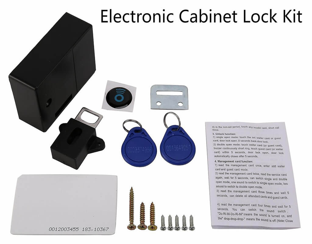 Electronic cabinet lock kit