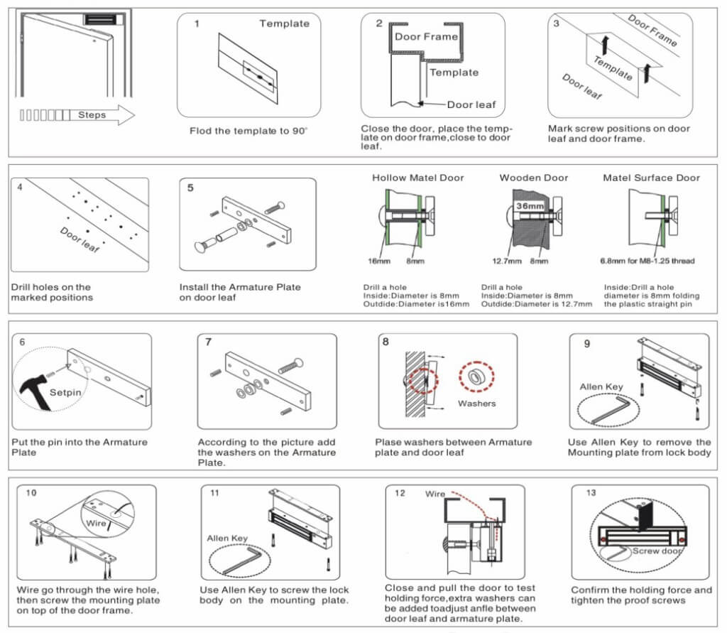 How to install the magnetic lock