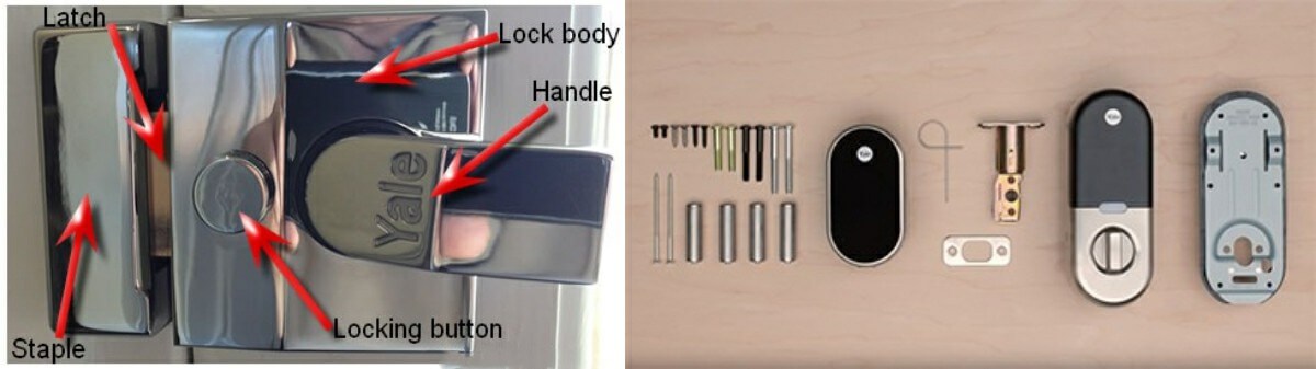 the parts of the Yale lock