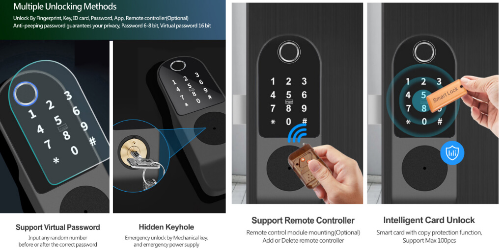 unlocking methods of the smart door lock