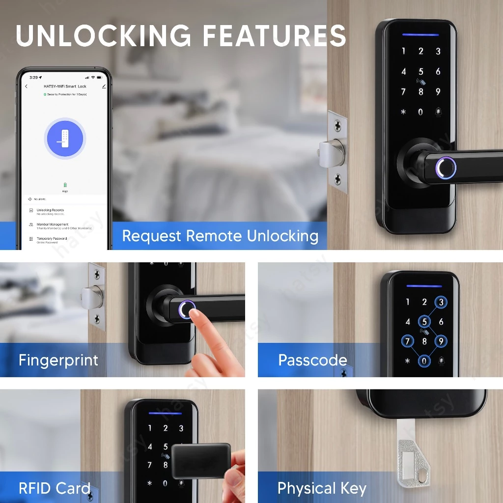 iLockey Tuya Smart Single Latch Lock series for upgrade knob set