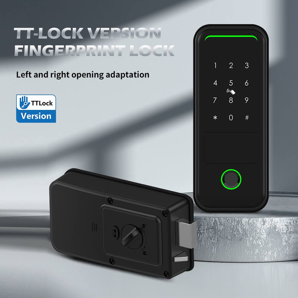 Tuya WiFi Smart Lock for Outdoor Gates Electric Rim Door Biometric Fingerprint App Controlled Cloud Data