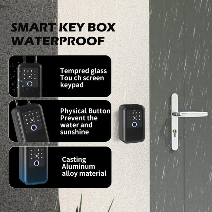 iLockey Wall Mounted Portable Storage Keybox Hide Security Lock Safe Digital Code App Control - Image 4