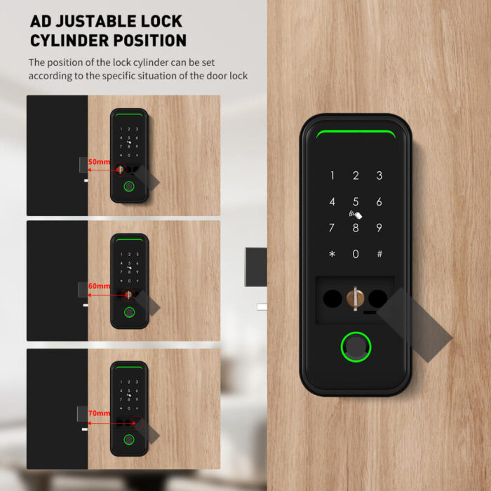Tuya WiFi Smart Lock for Outdoor Gates Electric Rim Door Biometric Fingerprint App Controlled Cloud Data - Image 5