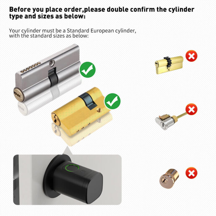 Smart Door Digital Lock FCC Password Fingerprint TTLock App Electronic Cylinder Lock - Image 8