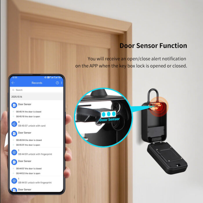 iLockey Wall Mounted Portable Storage Keybox Hide Security Lock Safe Digital Code App Control - Image 3
