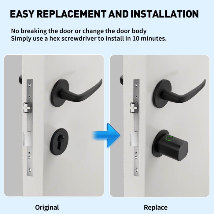 Smart Door Digital Lock FCC Password Fingerprint TTLock App Electronic Cylinder Lock - Image 5