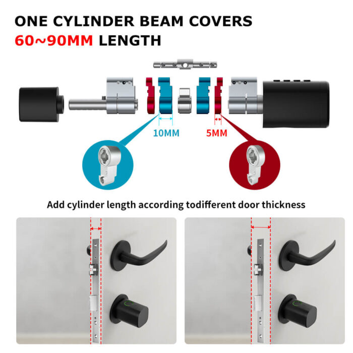 Smart Door Digital Lock FCC Password Fingerprint TTLock App Electronic Cylinder Lock - Image 6