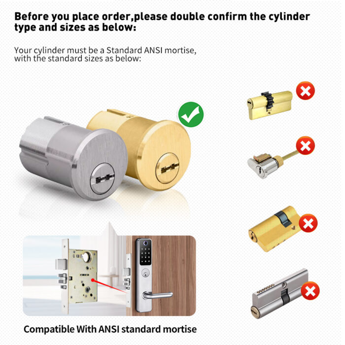 ANSI Standard Mortise Smart Lock | UL Certified 304 Stainless Steel - Image 9