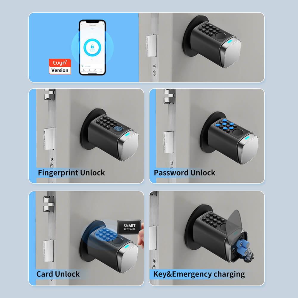 Euro Code Smart Adjustable Cylinder Tuya Fingerprint Digital Cylinder Lock - Image 3