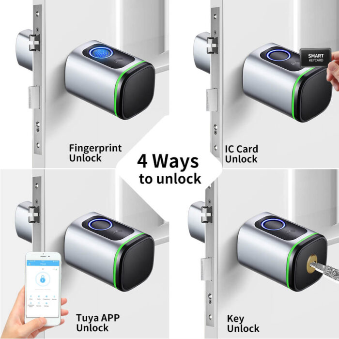 Euro Standard Smart Lock Cylinder Key App Unlock Fingerprint Lock Cylinder - Image 3