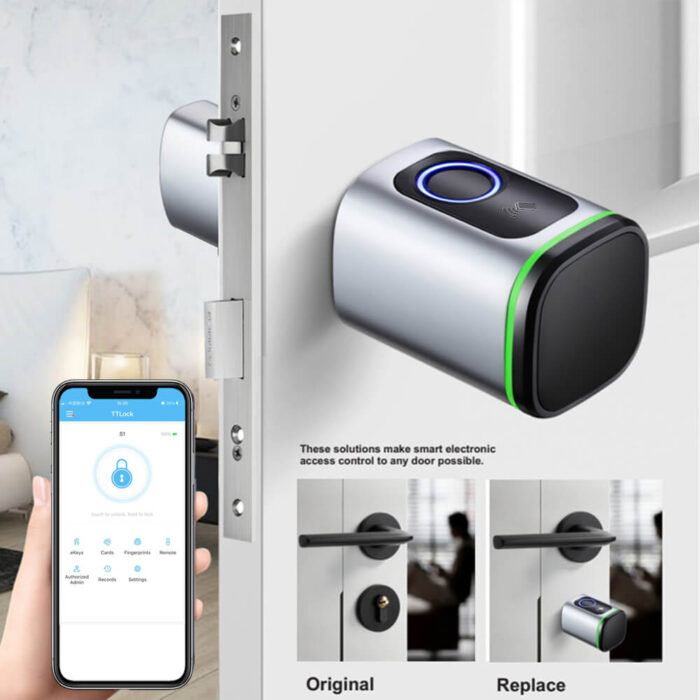 Euro Standard Smart Lock Cylinder Key App Unlock Fingerprint Lock Cylinder - Image 4