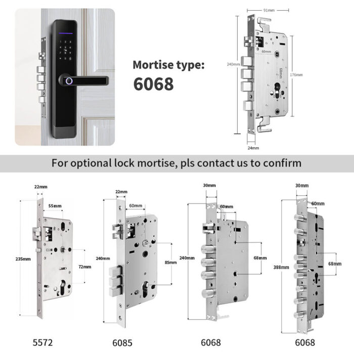 Fire-Rated Fingerprint Keyless TTLock App Smart Digital Key Electronic Card Lock - Image 4