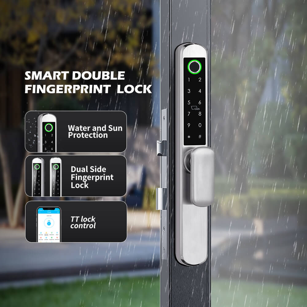 High-Quality Tuya App Smart BLE Fingerprint Waterproof Aluminium Smart Narrow Door Lock - Image 3
