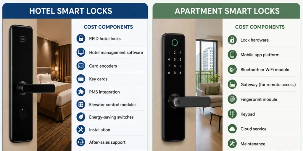Hotel Smart Locks vs Apartment Smart Locks Total Cost