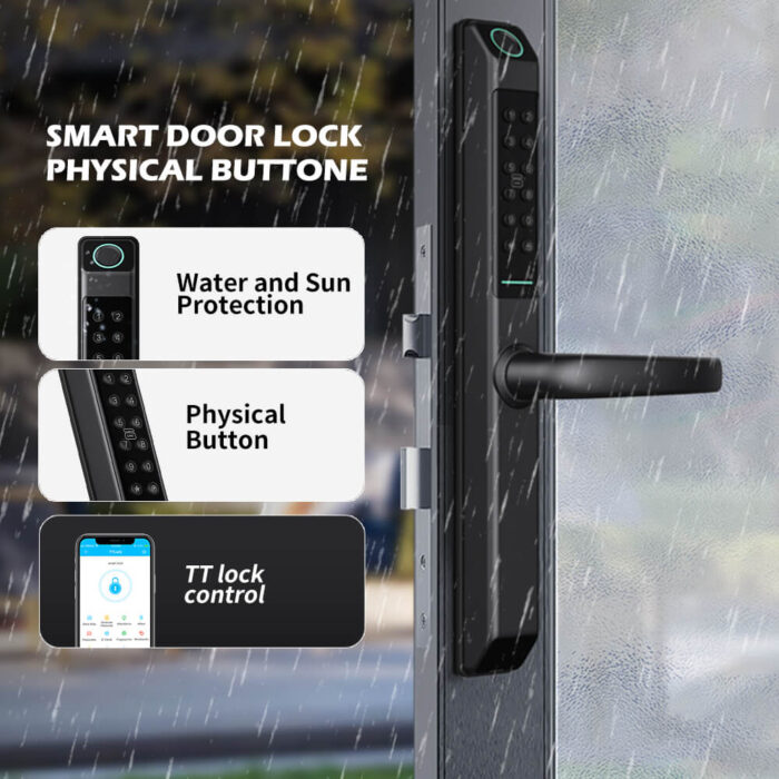 Keyless Digital Physical Button Door Lock With European Mortise Rainproof - Image 3