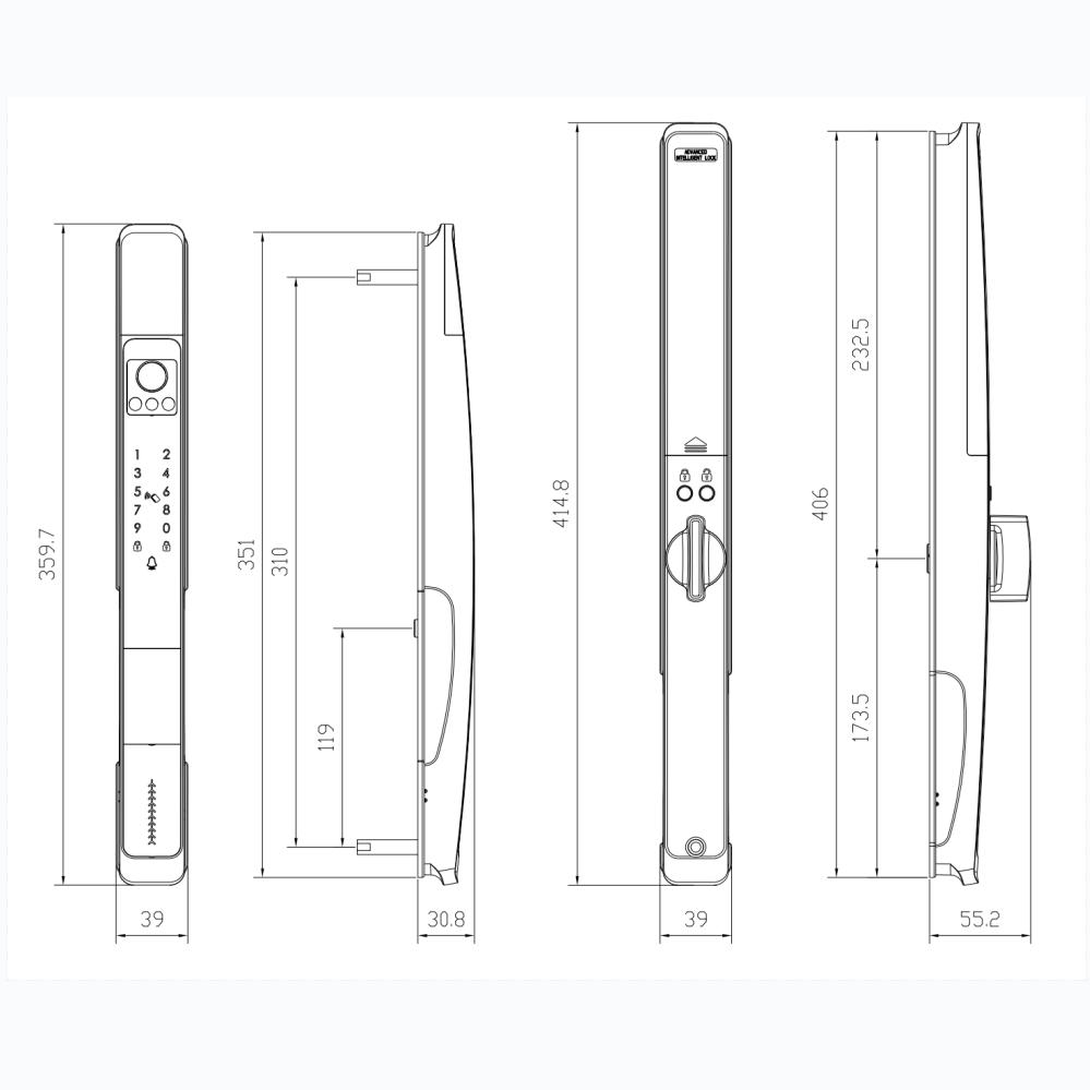 3D Face Recognition Fingerprint Smart Door Lock APP Control Biometric Keyless Entry Outdoor - Image 7