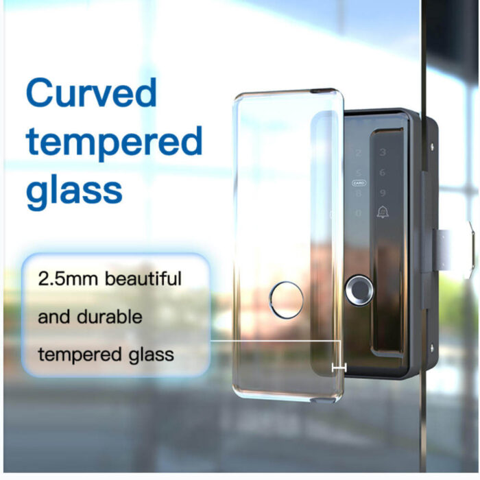 Tuya Smart Fingerprint Password Glass Door Lock Keyless Electronic Digital Lock for Office Glass Door Use - Image 3