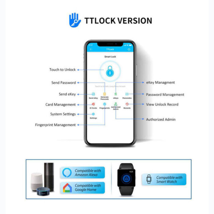 TTLock App Controlled Smart Home Lock High Security Aluminum Alloy Intelligent Remote Control Lock - Image 6
