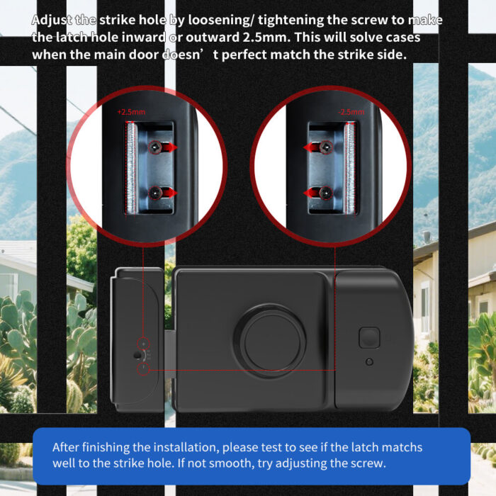 TTLock Digital Electronic Outdoor Gate Rim Lock Tuya Cloud Waterproof Double Sided Fingerprint Smart Rim Lock - Image 7