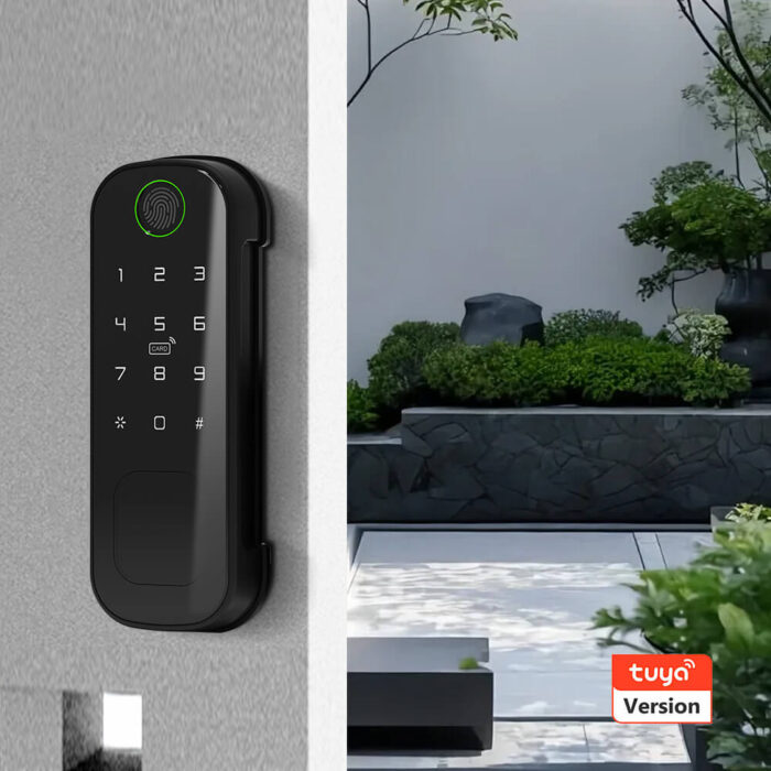TTLock Digital Electronic Outdoor Gate Rim Lock Tuya Cloud Waterproof Double Sided Fingerprint Smart Rim Lock - Image 4
