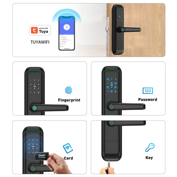 Tuya WiFi Smart Keyless Deadbolt Lock with Passage Mode & Digital Keypad for Modern Homes - Image 5